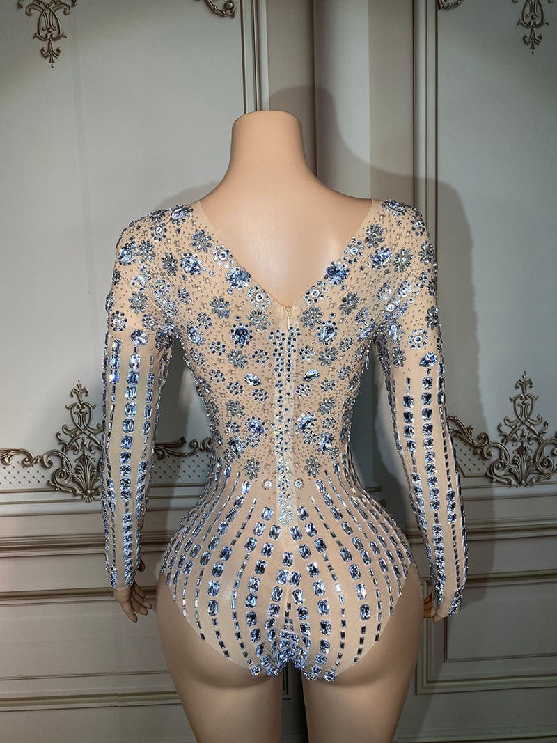 Novance Y2896 Bodysuit Women 2023 Rhinestone Long Sleeve Performance Bodysuit For Women Birthday Party Bar Nightclub
