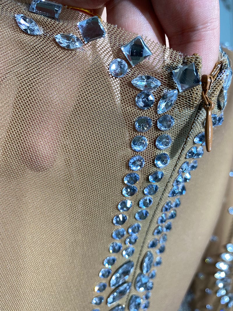 Novance Y2897 Trendy Rompers Stretchy Summer Bodysuit Diamonds Tights Club Wear Sexy Playsuit High Waist Crop Top Bodysuit