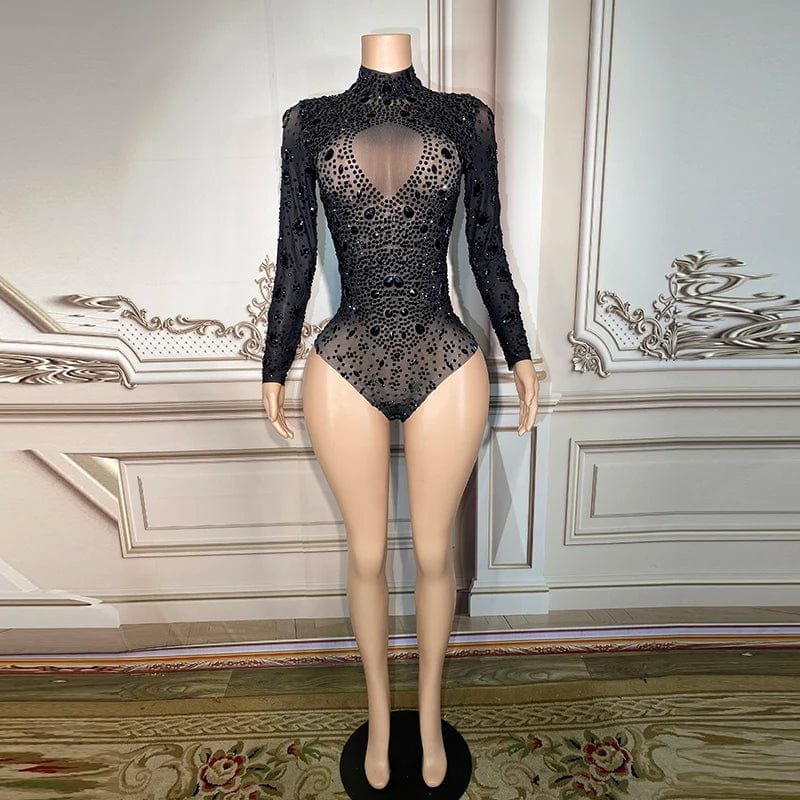 Novance Y2900 Trend Items 2023 Bodysuit For Women Plus Size Rhinestone Romper Jumpsuit Noir Woman Body Slim Bustier Dos Nus