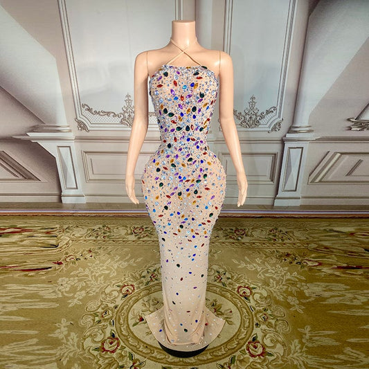 Novance Y2907 Robe Single Tendance 2023 Sexy Prom Dress Halter Floor Length Ball Gown Elegant Dress For Birthday Party