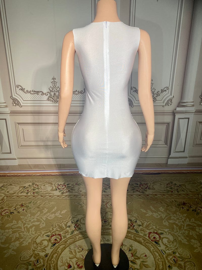Novance Y2911 Midi Dresses 2023 Diamond Tassel Evening Dress Women Lady Elegent Short Gown For Party Celebrity Stage Show