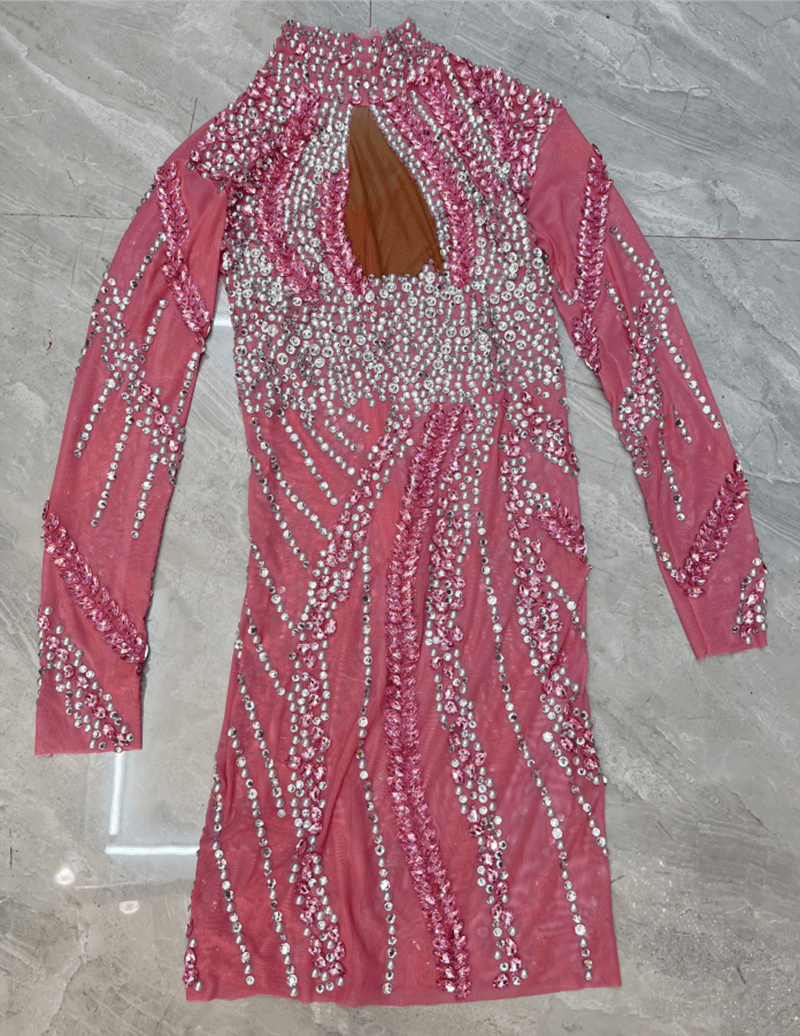 Novance Y2919 Evening Dresses 2023 Short Rhinestone Mini Dress Formal Pink Dresses Women Lady Elegant Party Clubwear