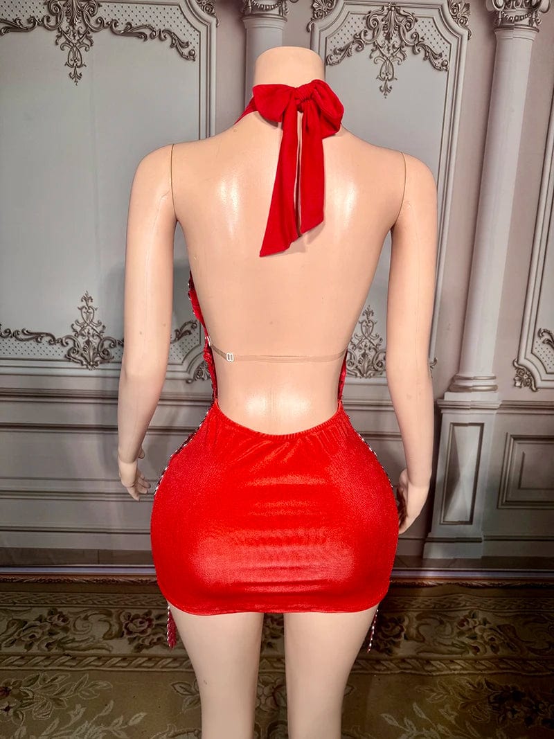 Novance Y3239 Latest America New Fashion Ladies Fashion Dresses Diamonds Mesh Beaded dresses Luxury High Neck Shirts for Party