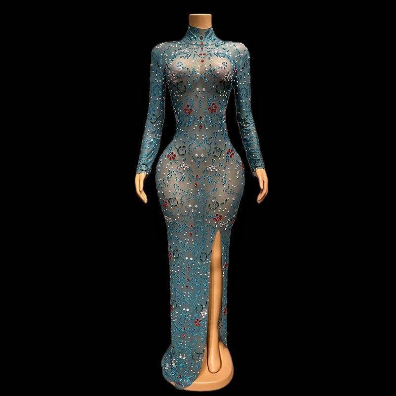 Novance Y3521 Trending Dropshipping Products Long Sleeve Sexy Club Dresses 2024 Birthday Celebrity Luxury Rhinestone Dress Dance