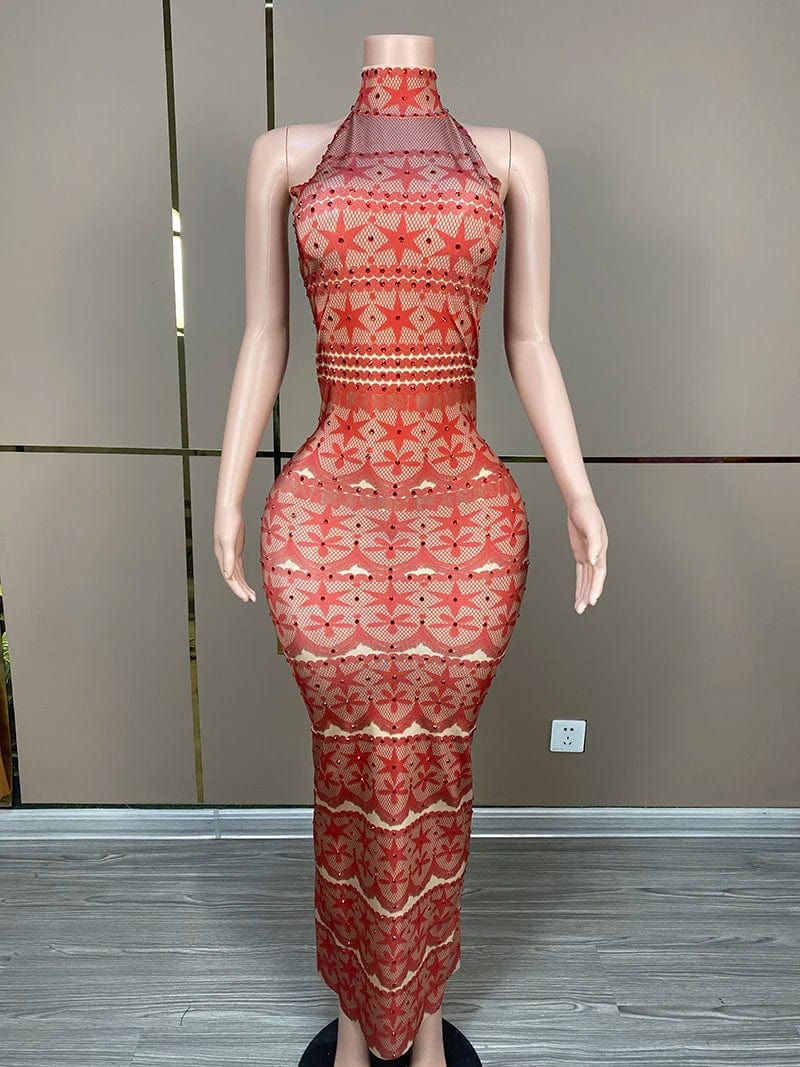 NOVANCE Y3598-B dropshipping productos 2024 halter backless dress black sexy Hexagonal star pattern for prom