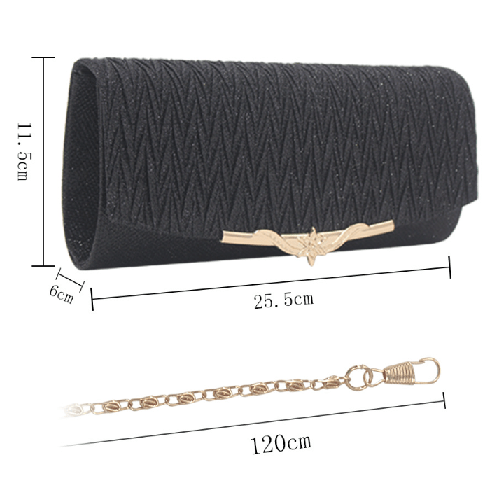 Occidental Dinner Fashion Women's Evening Dress Bag Handheld Bag Party Metal Pleated Women's Bag