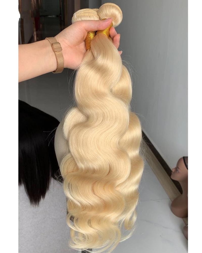 Ocean wigs 13 years factory Body Wave 613 Blonde  Color Virgin Hair Bundles In Stock  blonde human hair weave #613 blonde human hair weave body wave