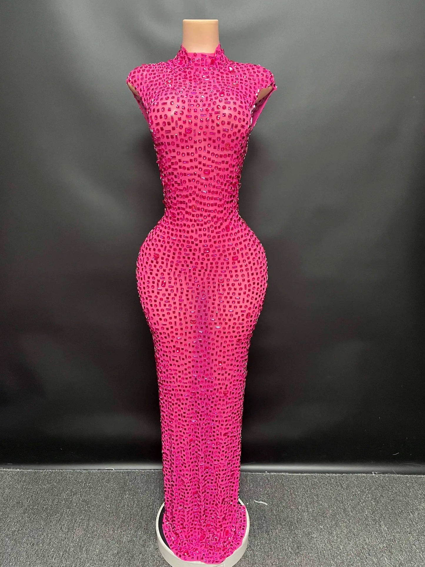 Ocstrade Hot Selling Rhinestone Diamond Luxury Studded Dress Long Gowns For Women Evening Dresses Gold Plus Size Elegant
