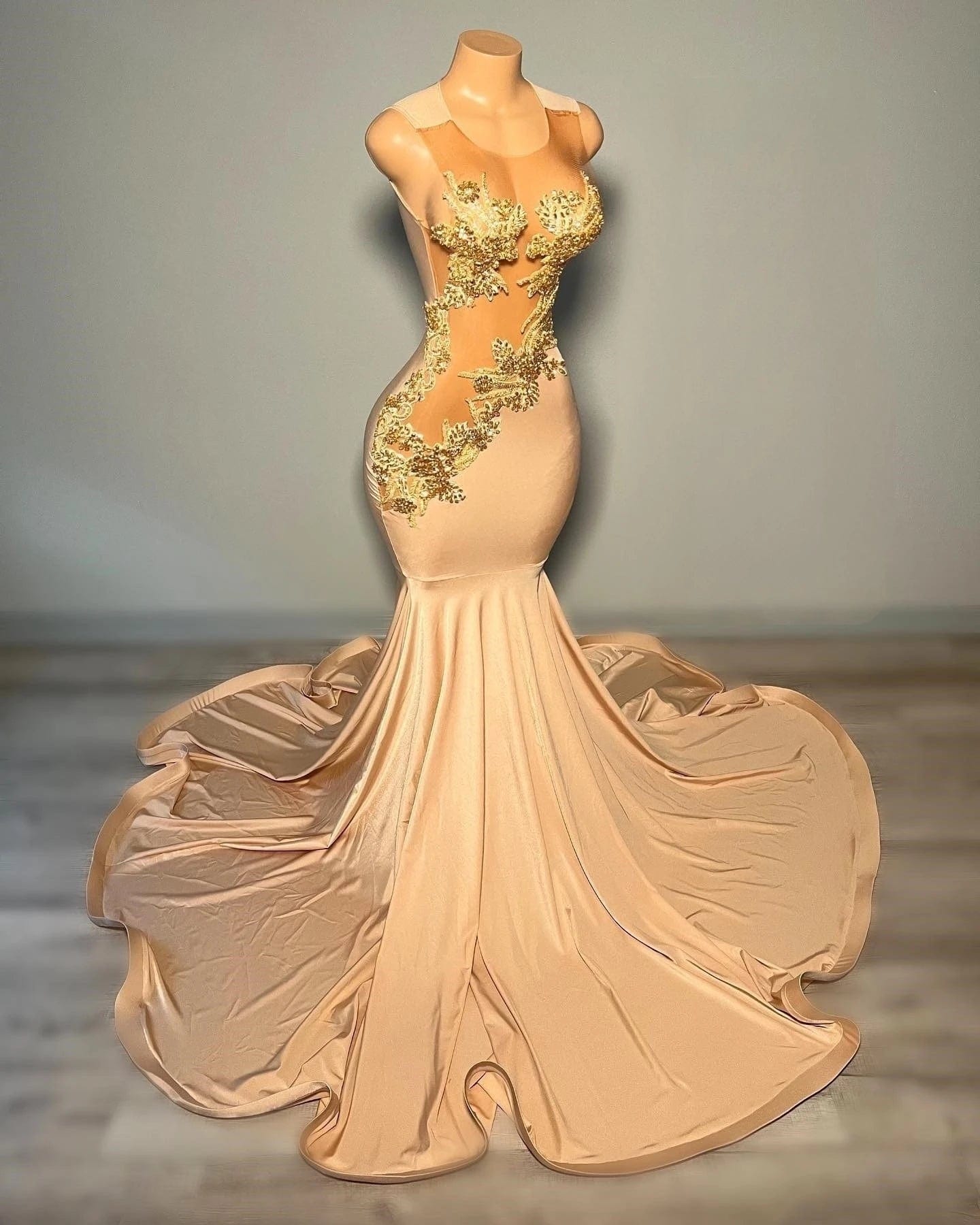 Ocstrade Luxury Mesh Evening Dress Crystal Beading Silver Sleeveless Designer Gold Rhinestone Diamond High End Prom Dress Party