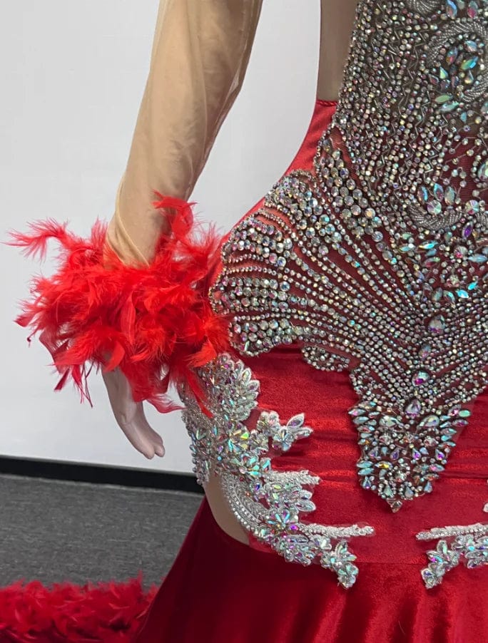 Ocstrade Luxury Mesh Evening Dress Crystal Beading Silver Sleeveless Designer Gold Rhinestone Diamond High End Prom Dress Party