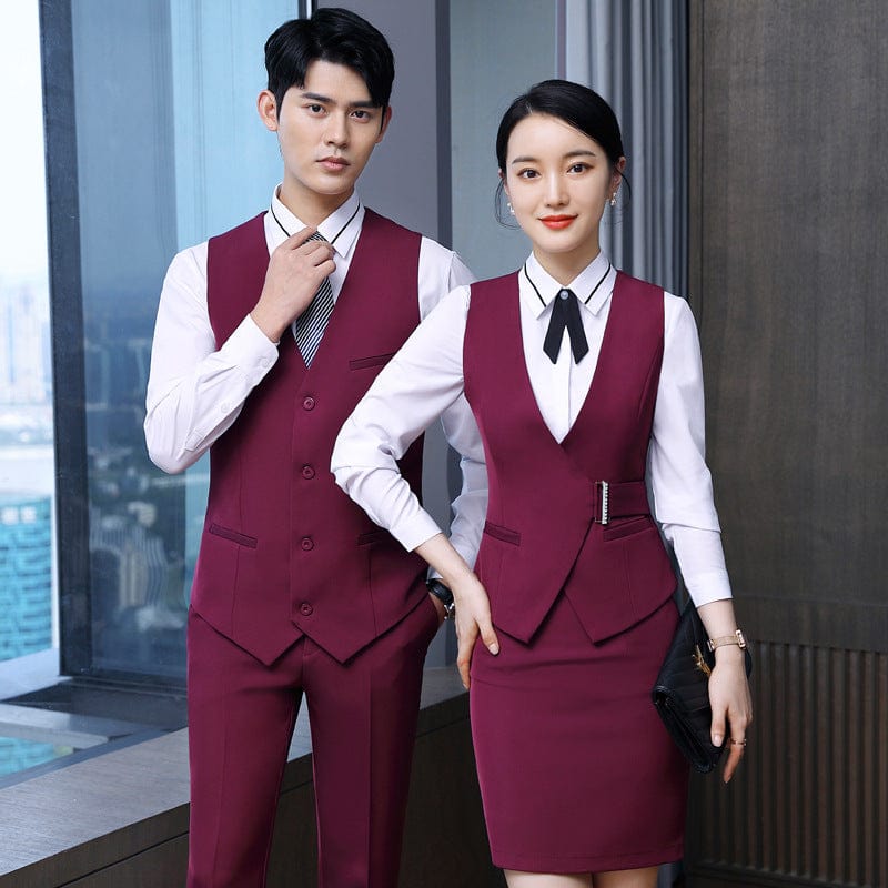 OEM Candy Colors Men And Women Vest Elegant Waistcoat Gilet V-Neck Business Career Ladies Tops office Formal Work Wear Outerwear