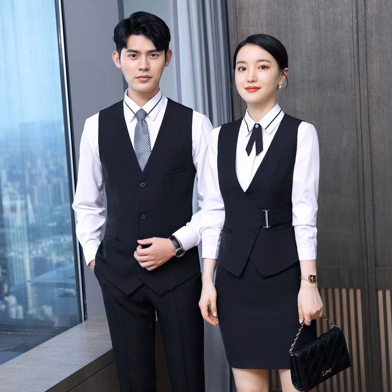 OEM Candy Colors Men And Women Vest Elegant Waistcoat Gilet V-Neck Business Career Ladies Tops office Formal Work Wear Outerwear