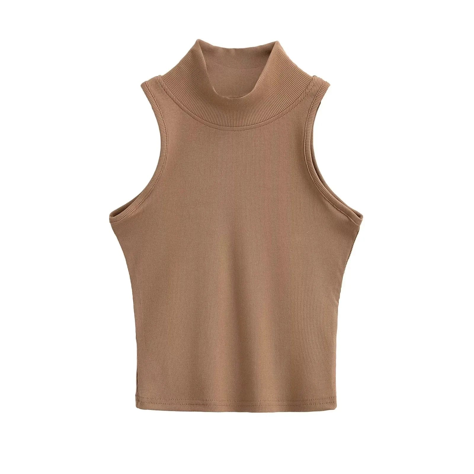 OEM Cropped Women's Solid T-shirt Tank Top Streetwear Stretch Rib Knit Modal Casual Tank Top Women