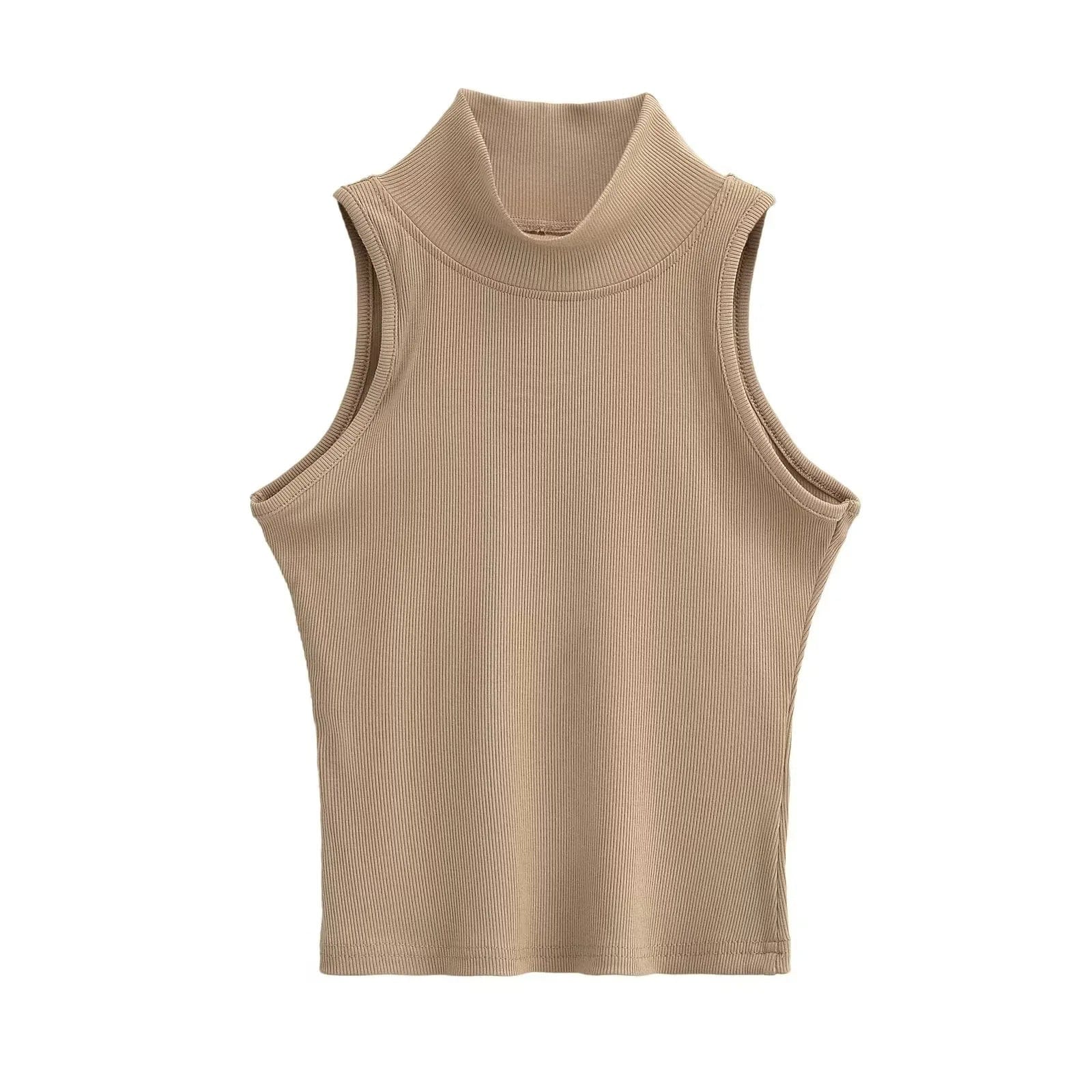 OEM Cropped Women's Solid T-shirt Tank Top Streetwear Stretch Rib Knit Modal Casual Tank Top Women