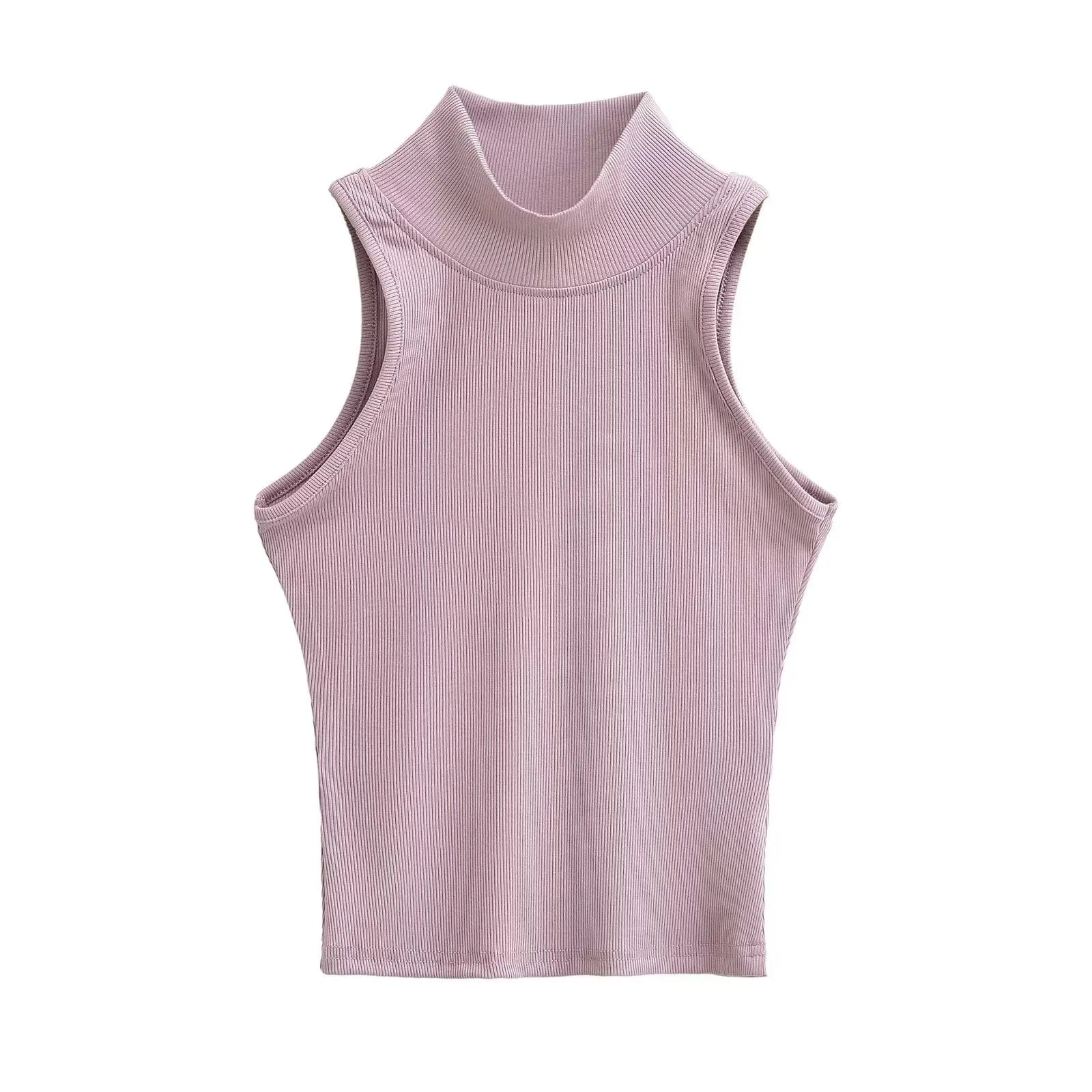 OEM Cropped Women's Solid T-shirt Tank Top Streetwear Stretch Rib Knit Modal Casual Tank Top Women