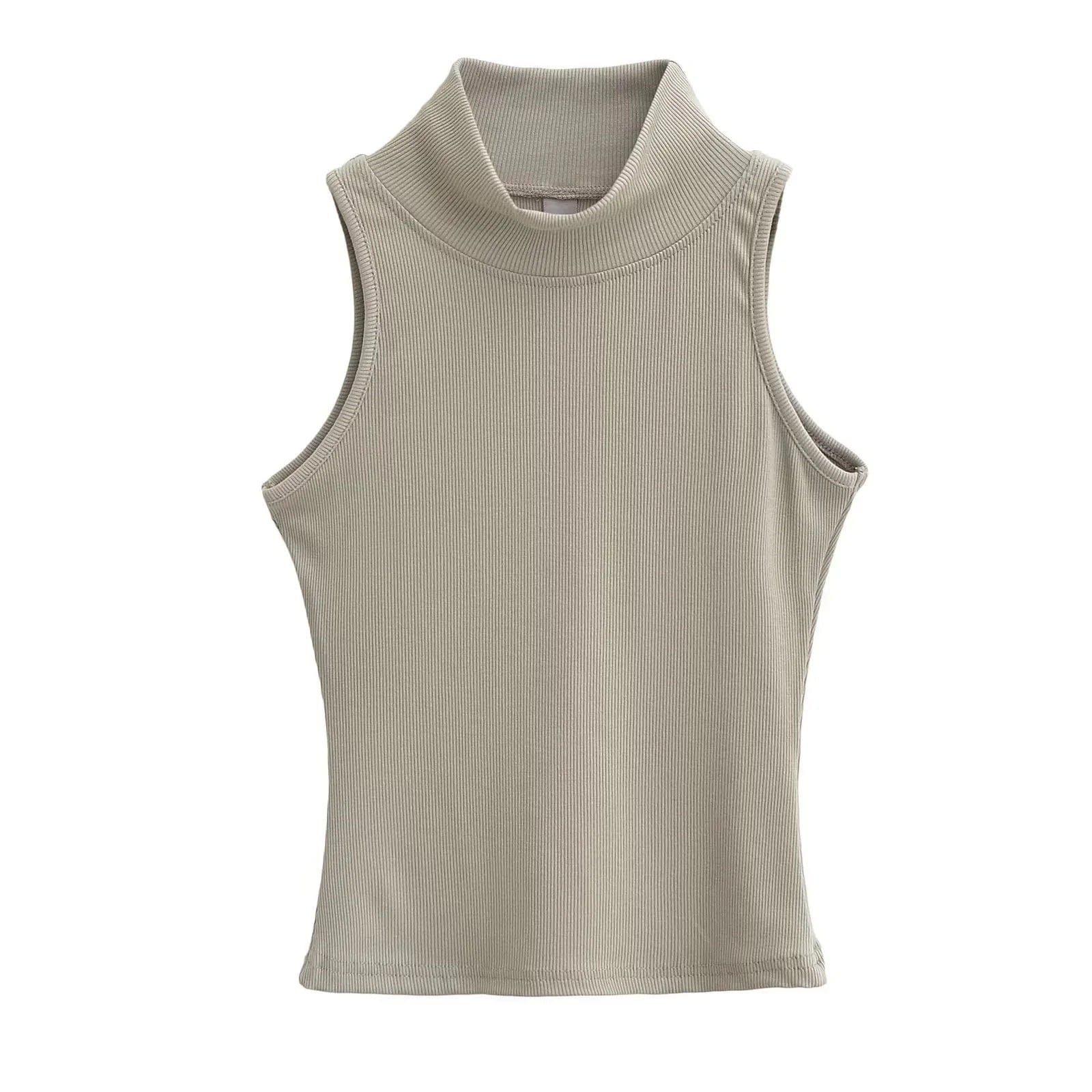 OEM Cropped Women's Solid T-shirt Tank Top Streetwear Stretch Rib Knit Modal Casual Tank Top Women