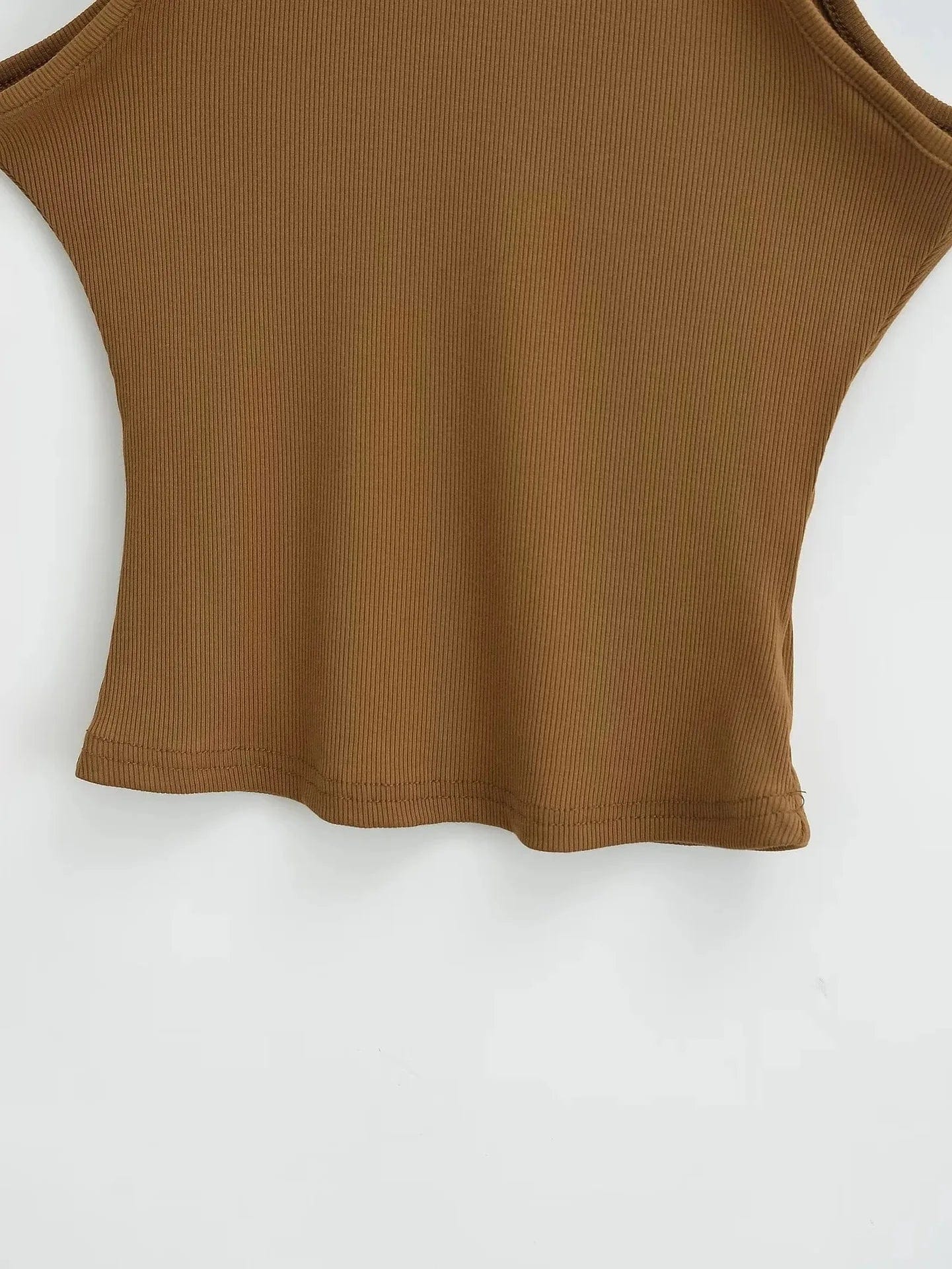 OEM Cropped Women's Solid T-shirt Tank Top Streetwear Stretch Rib Knit Modal Casual Tank Top Women