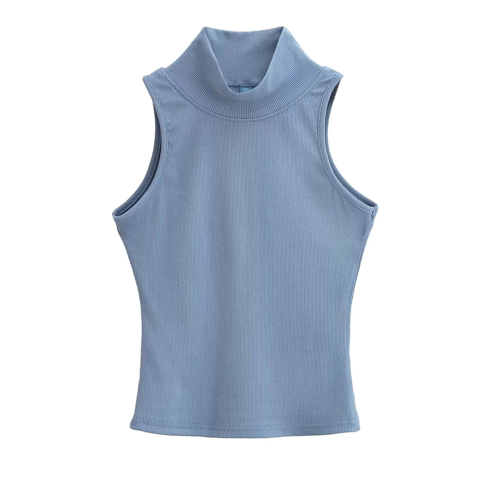 OEM Cropped Women's Solid T-shirt Tank Top Streetwear Stretch Rib Knit Modal Casual Tank Top Women