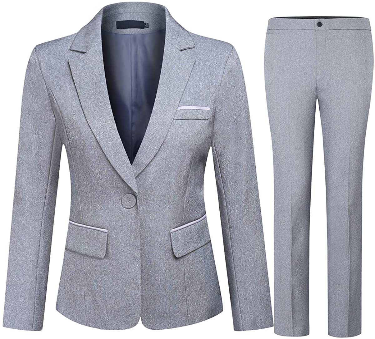 OEM Dropship 2 Piece Business Suits for Women Ladies Formal Office Lady Uniform Designs Single Button Blazer and Trouser Set