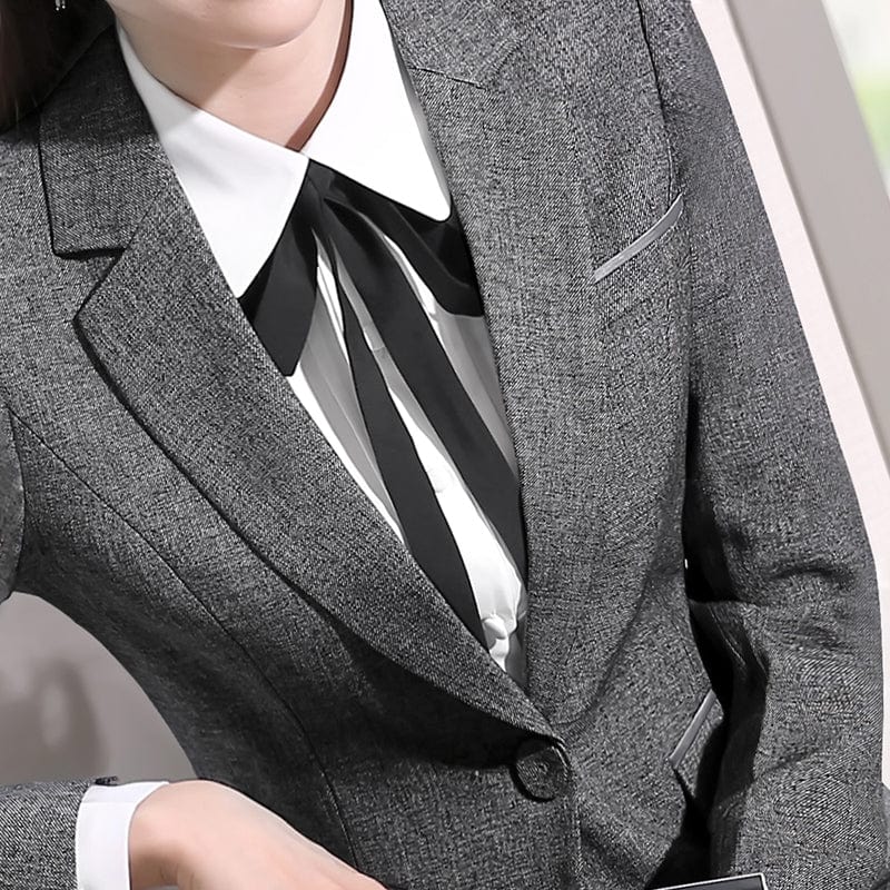 OEM Dropship 2 Piece Business Suits for Women Ladies Formal Office Lady Uniform Designs Single Button Blazer and Trouser Set