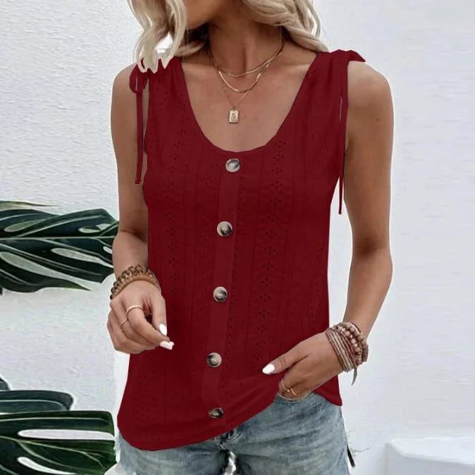 OEM Factory Casual Wear Knitted U-neck Solid  Sexy Women Vest