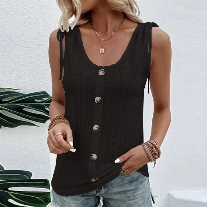 OEM Factory Casual Wear Knitted U-neck Solid  Sexy Women Vest