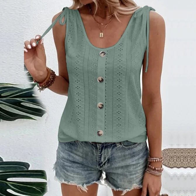 OEM Factory Casual Wear Knitted U-neck Solid  Sexy Women Vest