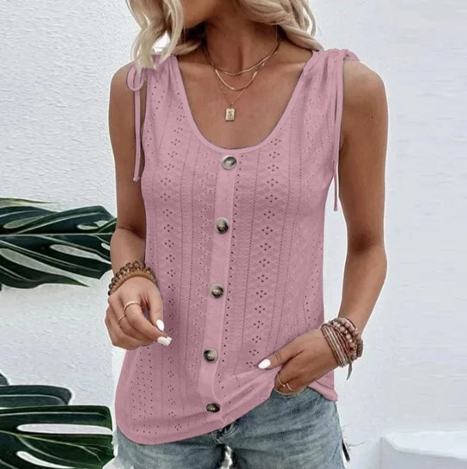 OEM Factory Casual Wear Knitted U-neck Solid  Sexy Women Vest