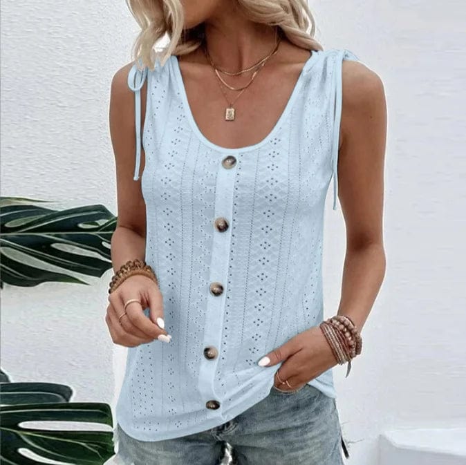 OEM Factory Casual Wear Knitted U-neck Solid  Sexy Women Vest
