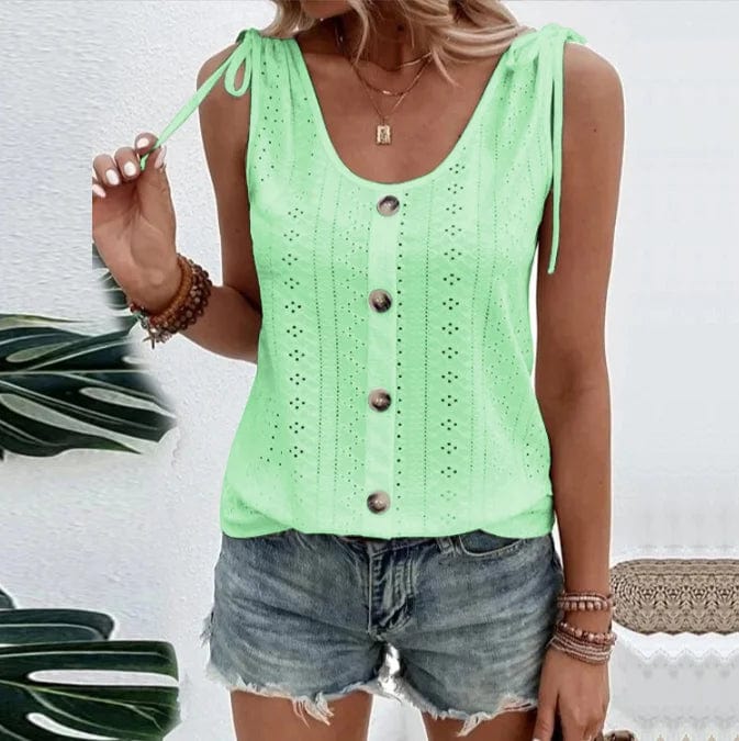 OEM Factory Casual Wear Knitted U-neck Solid  Sexy Women Vest