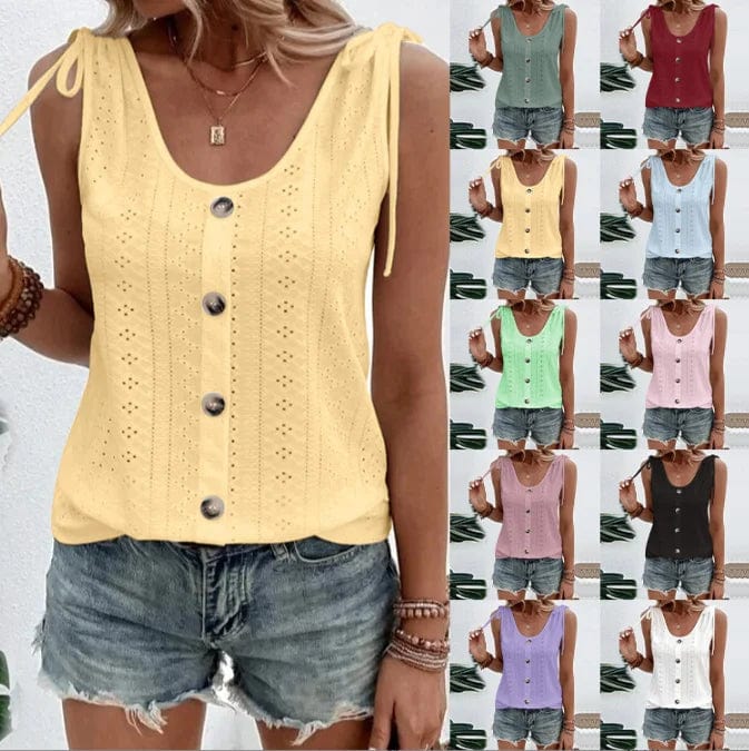OEM Factory Casual Wear Knitted U-neck Solid  Sexy Women Vest