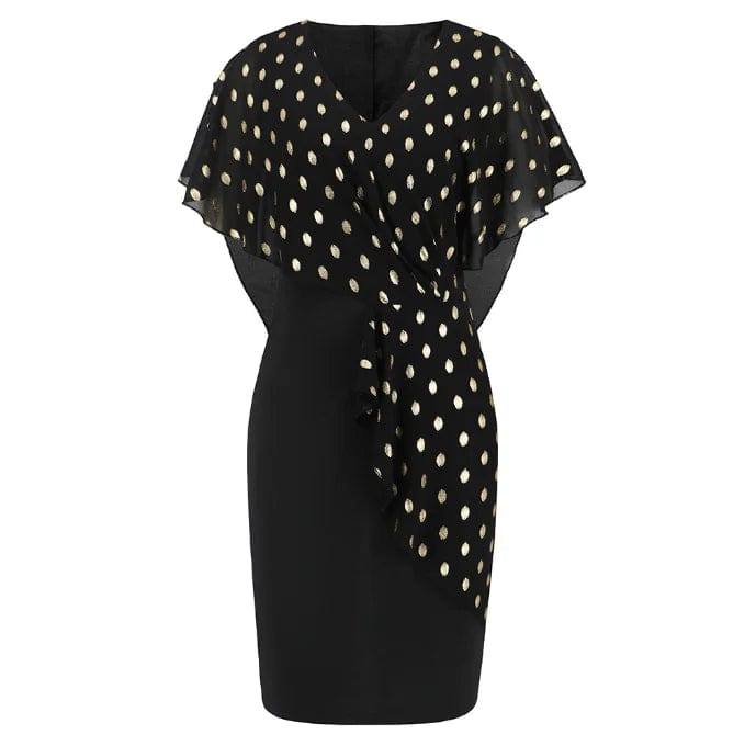 OEM Factory Hot Selling Casual Wear Foil Print V-neck A-line Elegant Women Dress