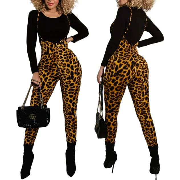 OEM Factory Hot Selling Casual Wear Leopard Print Women Jumpsuit