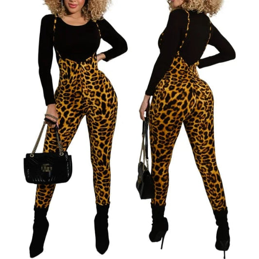 OEM Factory Hot Selling Casual Wear Leopard Print Women Jumpsuit