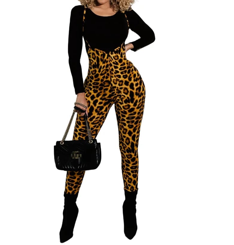OEM Factory Hot Selling Casual Wear Leopard Print Women Jumpsuit