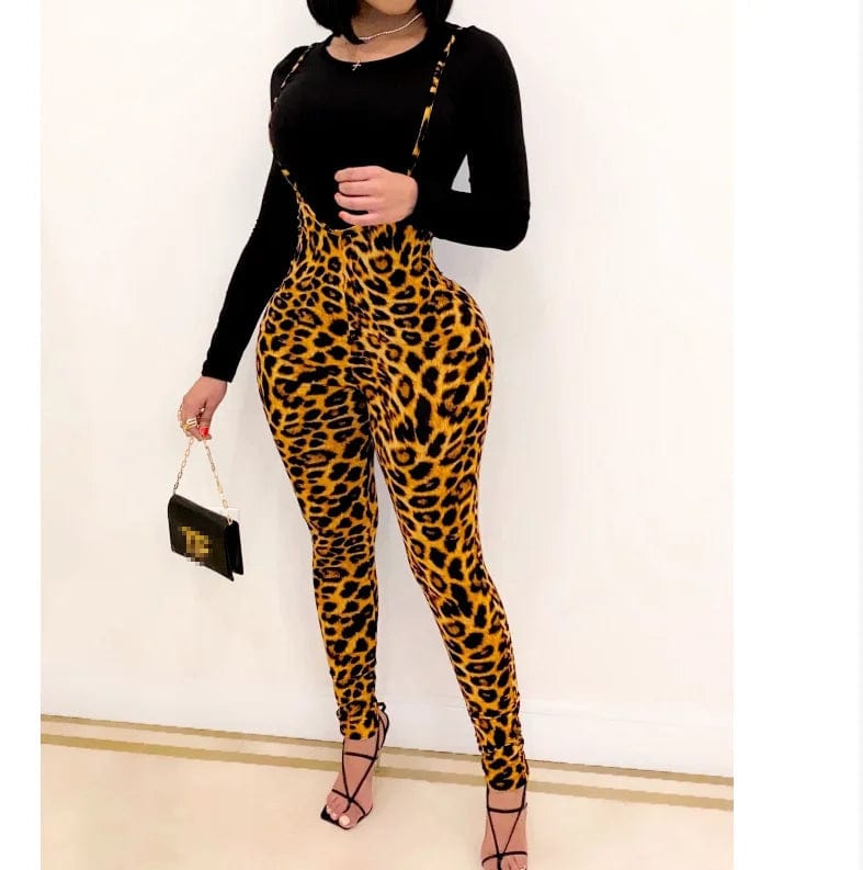 OEM Factory Hot Selling Casual Wear Leopard Print Women Jumpsuit