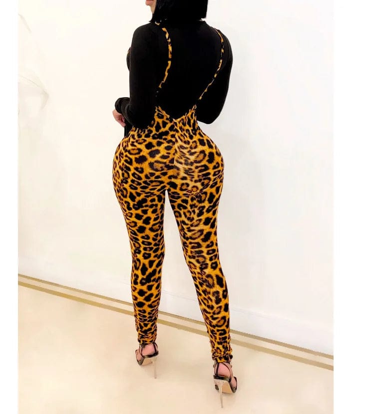 OEM Factory Hot Selling Casual Wear Leopard Print Women Jumpsuit