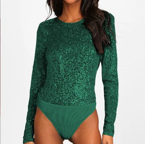 OEM Factory Hot Selling Casual Wear Tight Sequin Hot Sexy Bodysuit