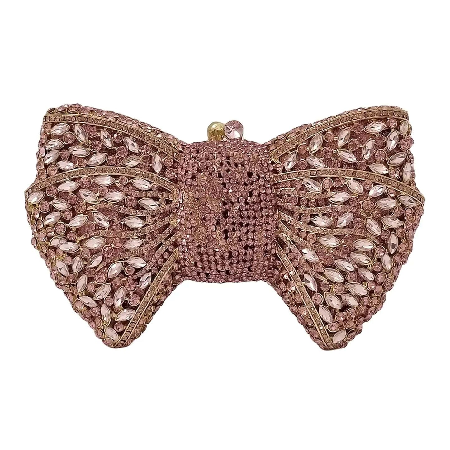 OEM Factory Zinc Alloy Sliver Bow Clutch Diamond Rhinestone Purses And Handbags Luxury holographic Evening Bows Crystal Bag