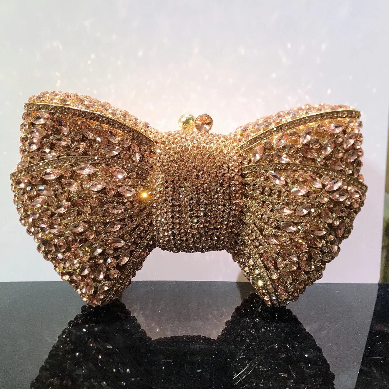 OEM Factory Zinc Alloy Sliver Bow Clutch Diamond Rhinestone Purses And Handbags Luxury holographic Evening Bows Crystal Bag