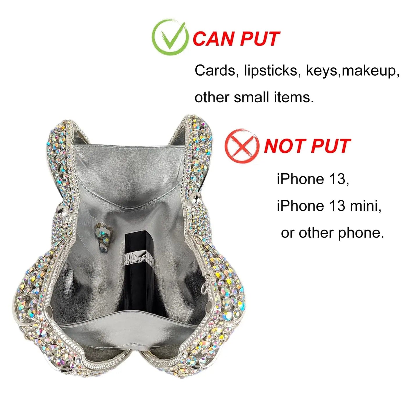 OEM Factory Zinc Alloy Sliver Bow Clutch Diamond Rhinestone Purses And Handbags Luxury holographic Evening Bows Crystal Bag