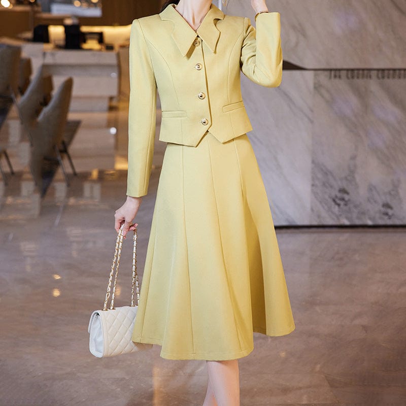 OEM High-Quality 2 Piece Dealers Set Office Ladies Candy Color Skirt Suit Designs Women Business Suits for work Formal Wear
