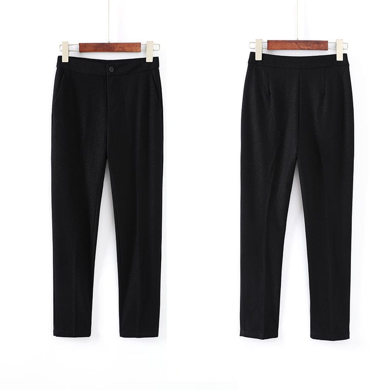 OEM High-Quality 2 Piece Set Stripes Formal Pant Suit Blazer with Pockets Office Lady Designs Women Jacket and Trousers