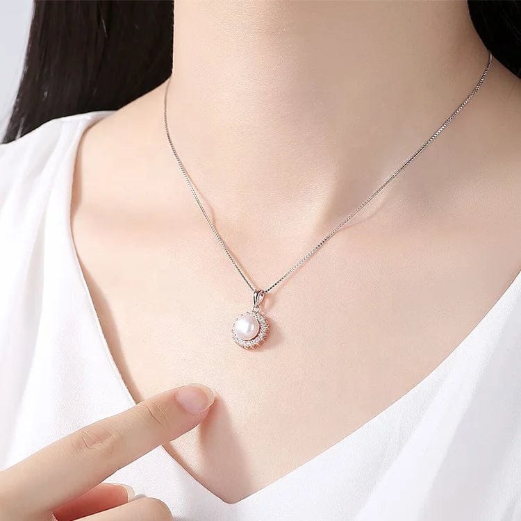 OEM&ODM Fashion Rose Gold Necklace Nature Pearl Pendant 925 Sterling Silver Gold Plated Custom Pendant Necklace