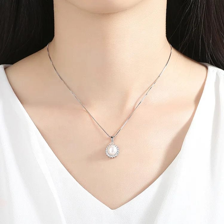 OEM&ODM Fashion Rose Gold Necklace Nature Pearl Pendant 925 Sterling Silver Gold Plated Custom Pendant Necklace