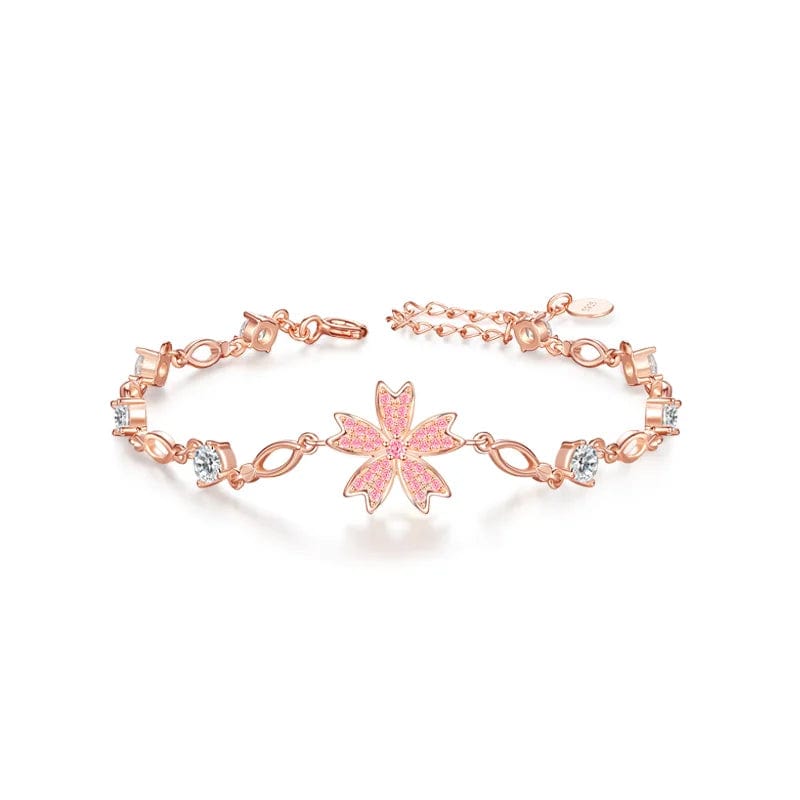 OEM&ODM Lucky Jewelry Simple Korean Women's Crystal Flower Bracelet Clover Sterling Silver Bracelet Bangle