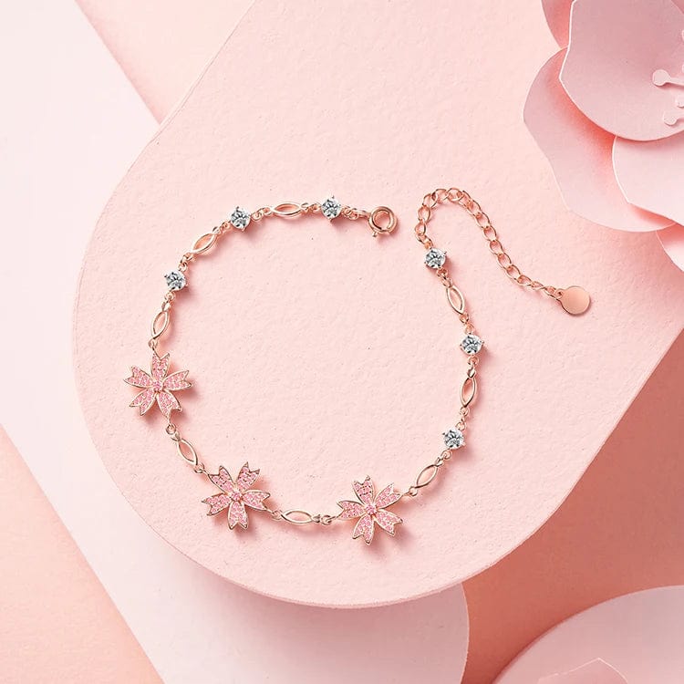OEM&ODM Lucky Jewelry Simple Korean Women's Crystal Flower Bracelet Clover Sterling Silver Bracelet Bangle