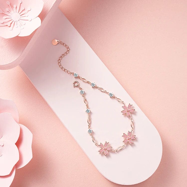 OEM&ODM Lucky Jewelry Simple Korean Women's Crystal Flower Bracelet Clover Sterling Silver Bracelet Bangle