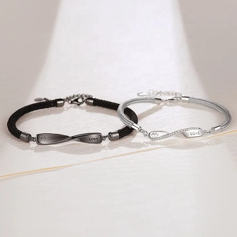 OEM&ODM New Fashion Adjustable Braided Rope 925 Sterling Silver Infinity Bracelet
