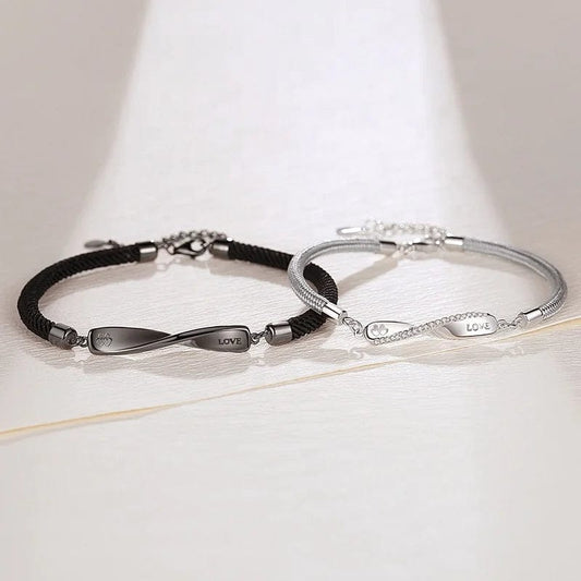 OEM&ODM New Fashion Adjustable Braided Rope 925 Sterling Silver Infinity Bracelet